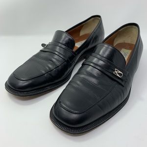 Caponi Italian Leather Slip On Loafers Black 10